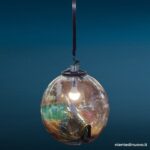 Lampadario a palla in vetro di Murano, diam. 40 cm