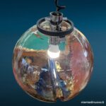 Lampadario a palla in vetro di Murano, diam. 40 cm