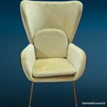 04477 Poltrona Living Sand in velluto color sabbia