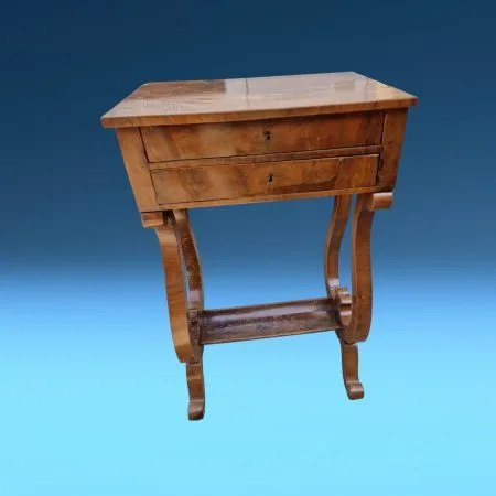 Tavolino da lavoro fine 800 con 2 cassetti in legno