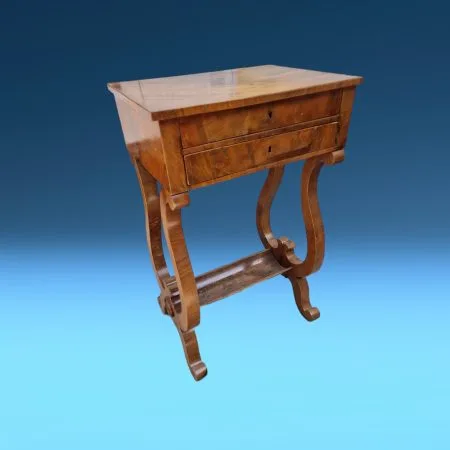 Tavolino da lavoro fine 800 con 2 cassetti in legno