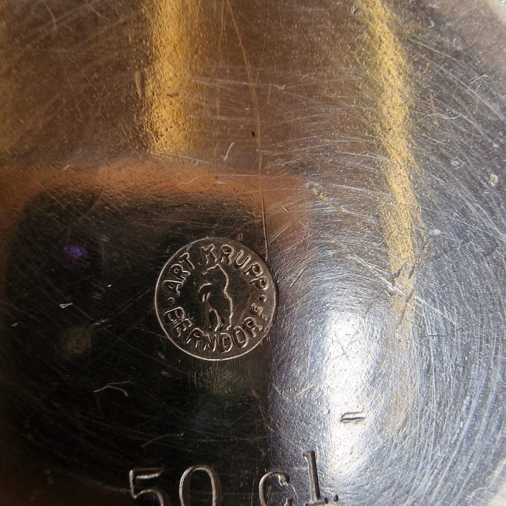 Set 4 bricchi argentati d’epoca Art Krupp Berndorf in metallo lucido