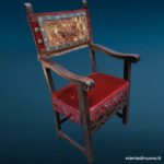04571_1 Poltroncina rustica a cartella in noce (databile XVII secolo)