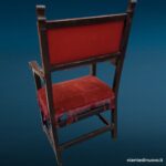 04571_4 Poltroncina rustica a cartella in noce (databile XVII secolo)