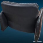 Poltrona vintage in pelle nera anni '70 modello Sandwich