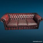 40713_2 Divano Chesterfield Club 3 posti in pelle bordeaux