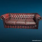 40713_3 Divano Chesterfield Club 3 posti in pelle bordeaux