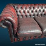 40713_4 Divano Chesterfield Club 3 posti in pelle bordeaux