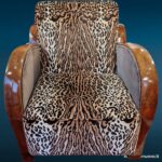 Coppia poltrone Art Deco anni '30 con rivestimento leopardato