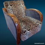Coppia poltrone Art Deco anni '30 con rivestimento leopardato