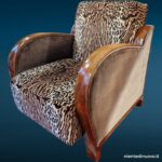 Coppia poltrone Art Deco anni '30 con rivestimento leopardato