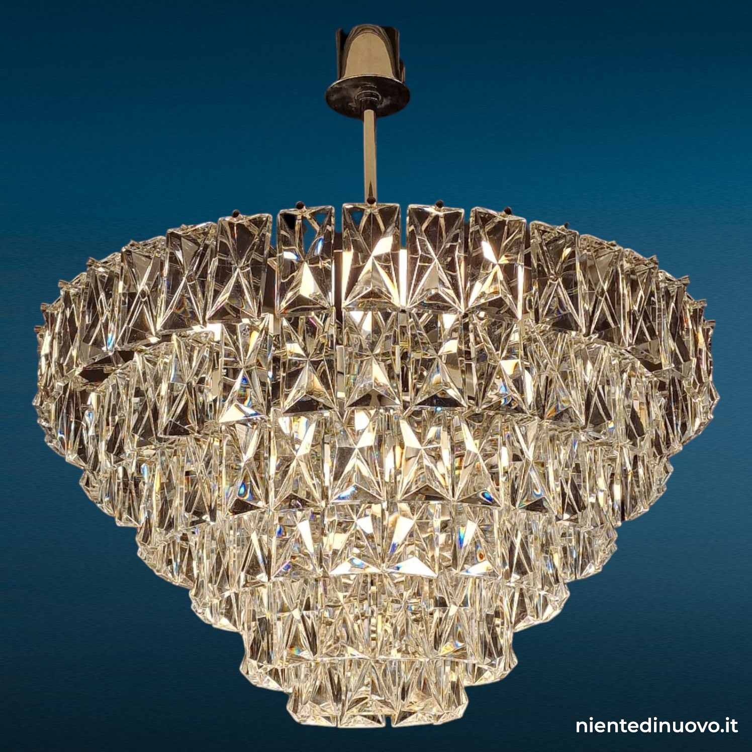 Lampadario vintage in cristallo Kinkeldey
