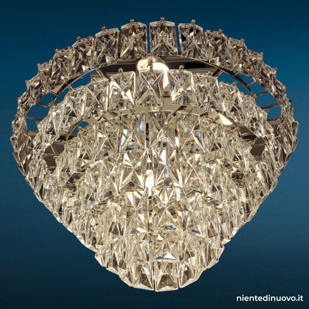 Lampadario vintage in cristallo Kinkeldey