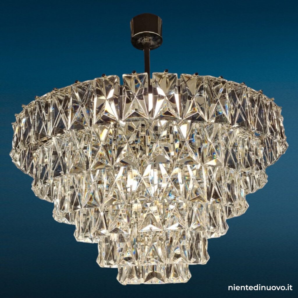 Lampadario vintage in cristallo Kinkeldey