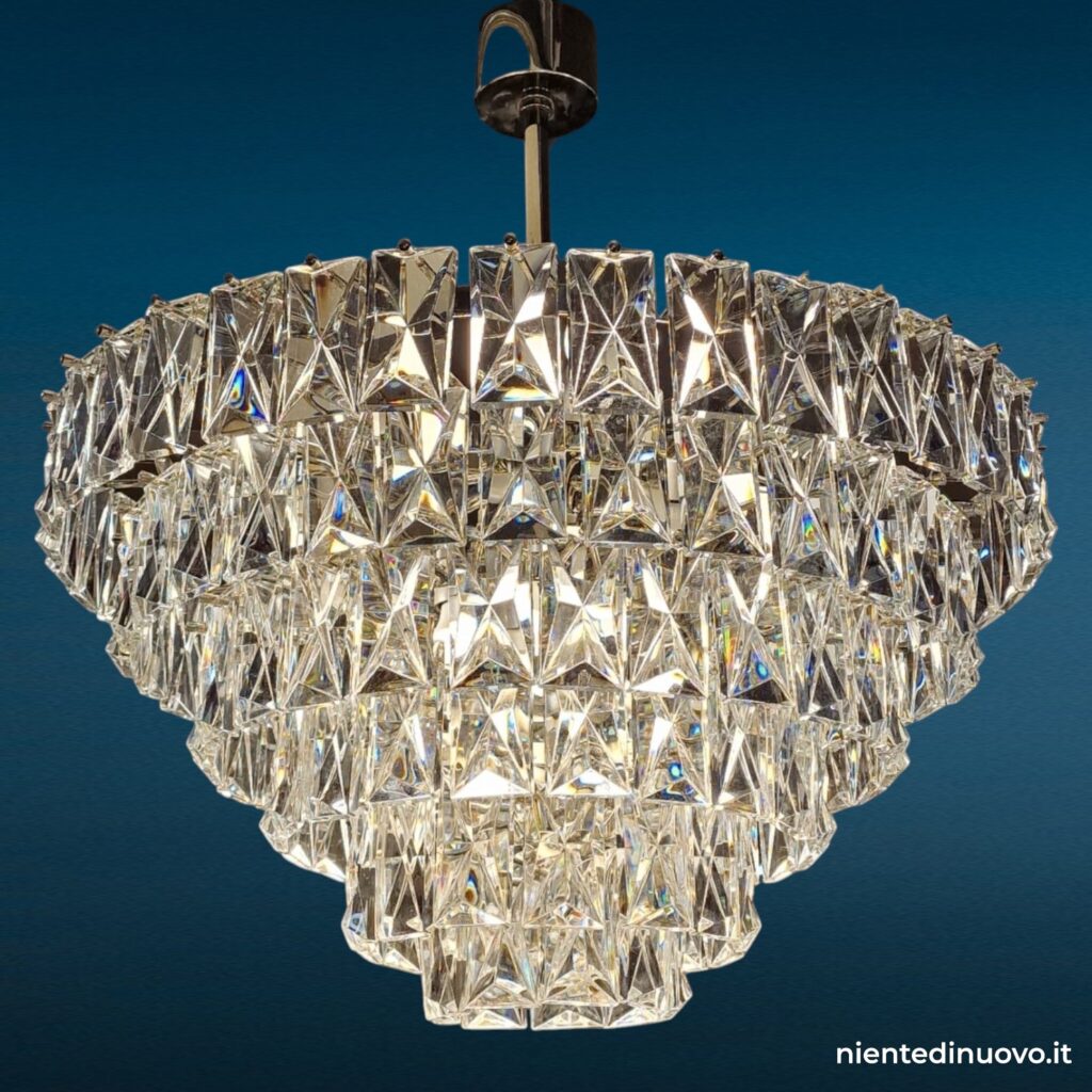 Lampadario vintage in cristallo Kinkeldey