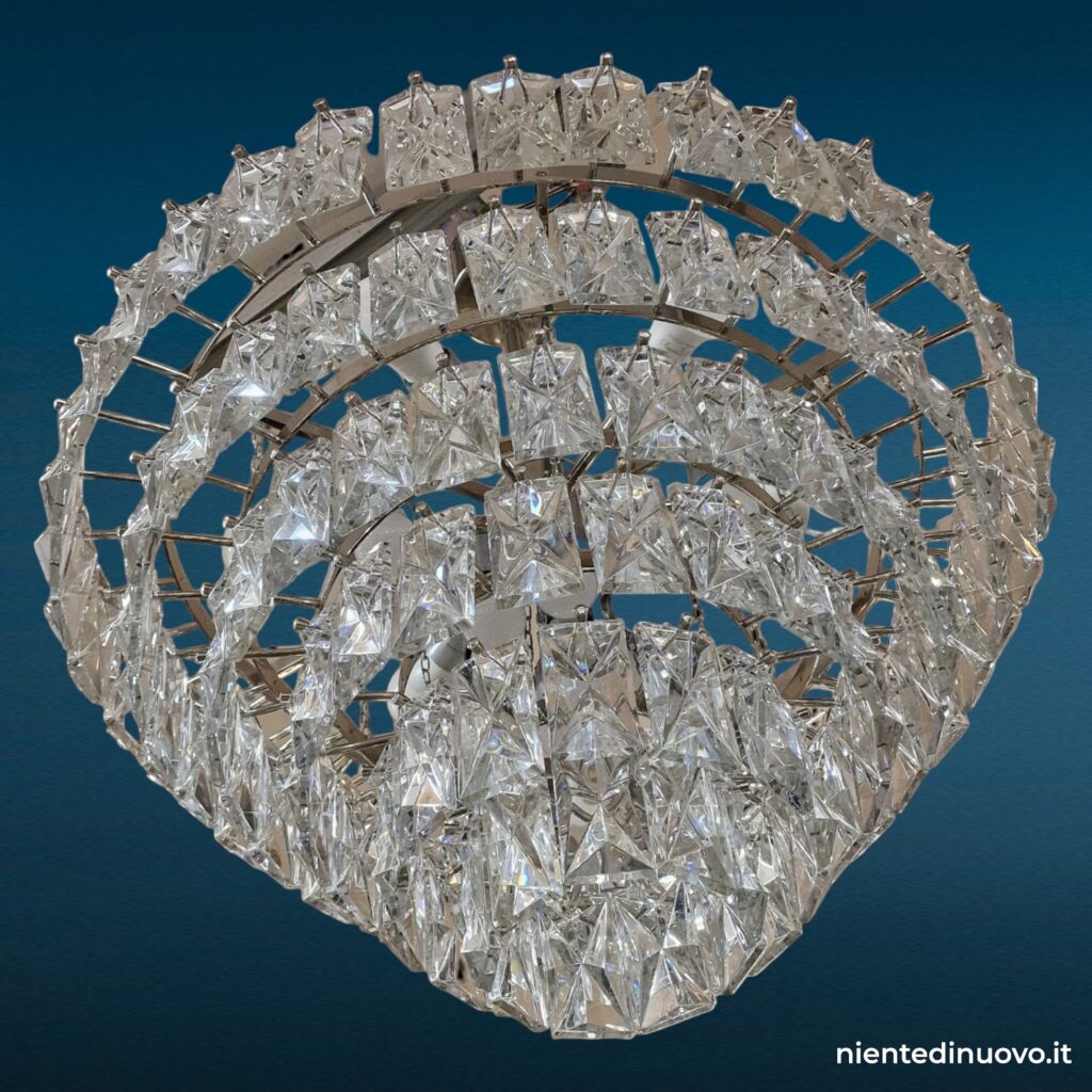 Lampadario vintage in cristallo Kinkeldey