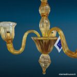 Lampadario in vetro di Murano 3 luci ambra