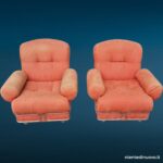 04615_6 Coppia poltrone vintage italiane anni '70, struttura in acciaio
