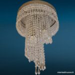 40942_1 Lampadario a cascata spirale cristalli 3 luci E14