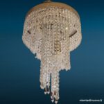 40942_2 Lampadario a cascata spirale cristalli 3 luci E14