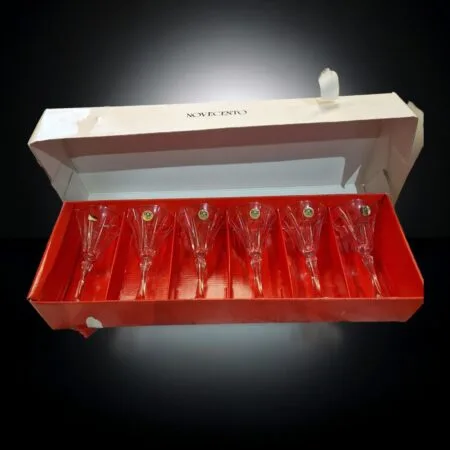 sei calici da vino in cristallo