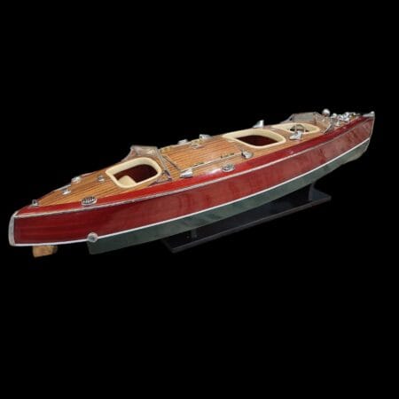 Modellino motoscafo Typhoon in legno, artigianato dettagliato, pezzo unico da collezione