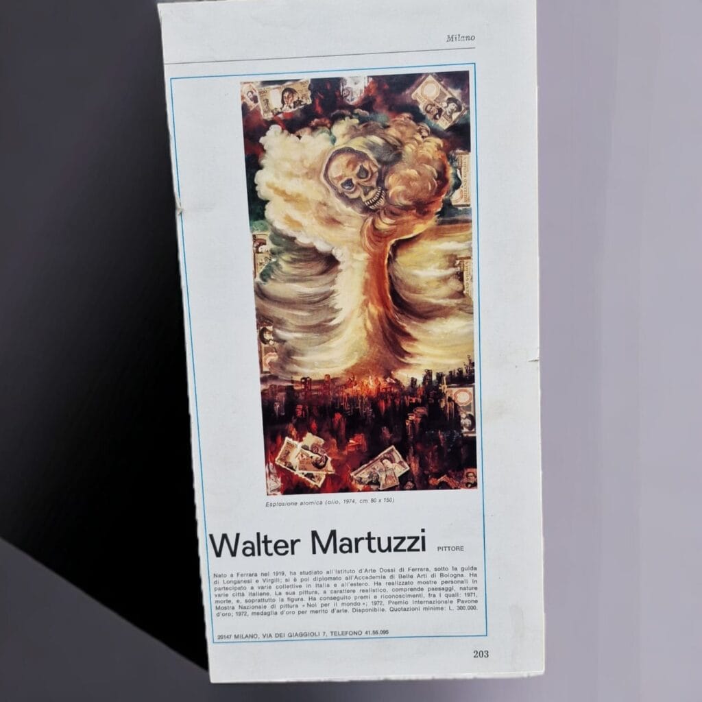 Quadro dipinto Olio firmato W. Martuzzi con violino su tela 40x15 cm