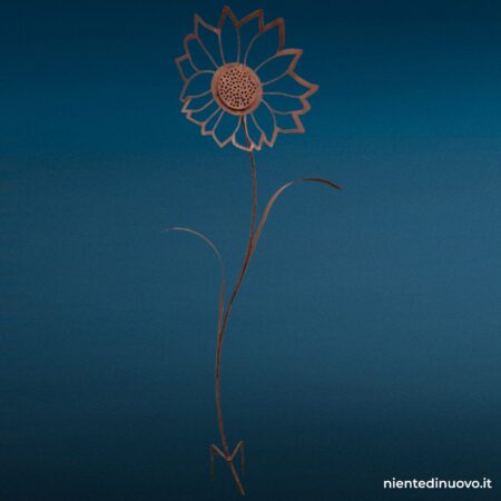 Girasole gigante in ferro da giardino, alto quasi 2 m