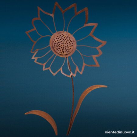 Girasole gigante in ferro da giardino, alto quasi 2 m