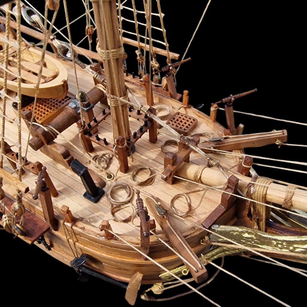 Veliero fatto a mano Bounty in teca di vetro