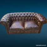 41074_5 Divano Chesterfield due posti in pelle marrone