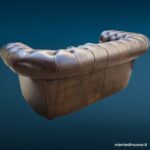 41074_6 Divano Chesterfield due posti in pelle marrone