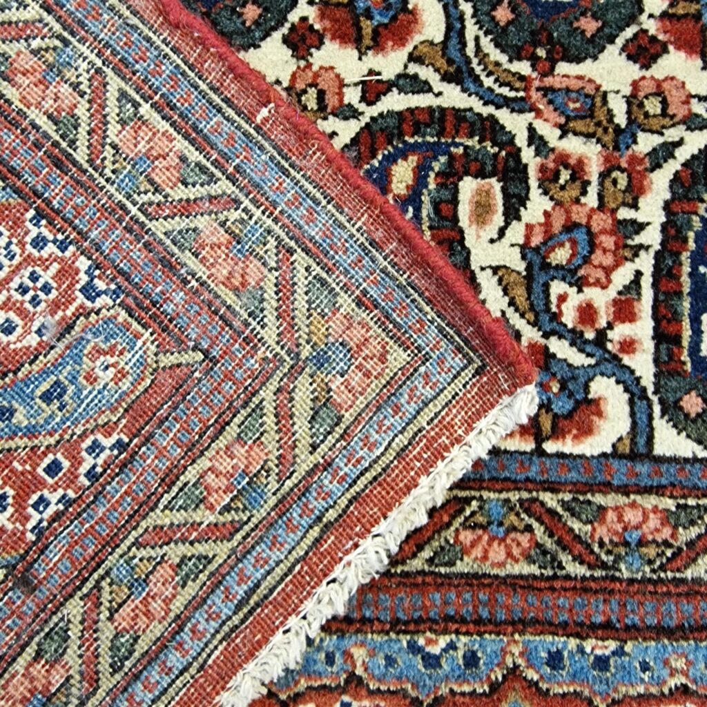 Tappeto persiano Qum Boteh in lana cork, annodato a mano