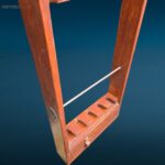 Fuciliera da muro in legno, con ganci robusti, fermo di sicurezza in acciaio e vano con serratura a chiave, perfetta per collezionisti e cacciatori.