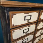 Mobile legno 17 cassetti 1 anta stile vintage industriale in metallo
