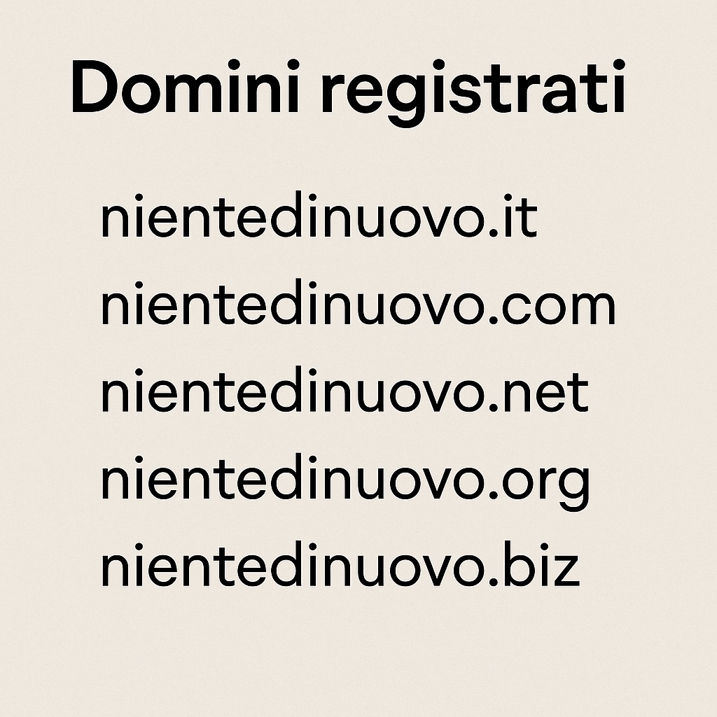 schermata elenco domini registrati nientedinuovo