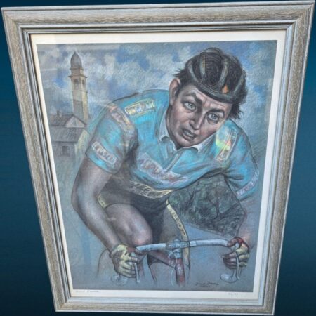 quadro ritratto Gino Bartali di Dino Decca numerato