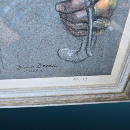 quadro ritratto Gino Bartali di Dino Decca numerato