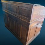 Scrivania roll top a rullo in rovere con serrandine integre e vani capienti