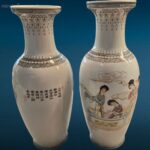 Vaso in ceramica giapponese decorato, disponibile in due esemplari