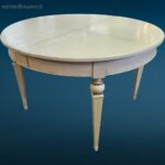 Tavolo provenzale laccato allungabile in legno massello con prolunga ovale