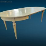 Tavolo provenzale laccato allungabile in legno massello con prolunga ovale