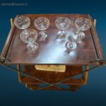 servizio 6 calici da cocktail in cristallo lavorato vintage in perfette condizioni