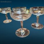 servizio 6 calici da cocktail in cristallo lavorato vintage in perfette condizioni