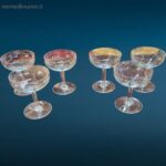 servizio 6 calici da cocktail in cristallo lavorato vintage in perfette condizioni