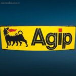 insegna originale AGIP vintage illuminabile per garage