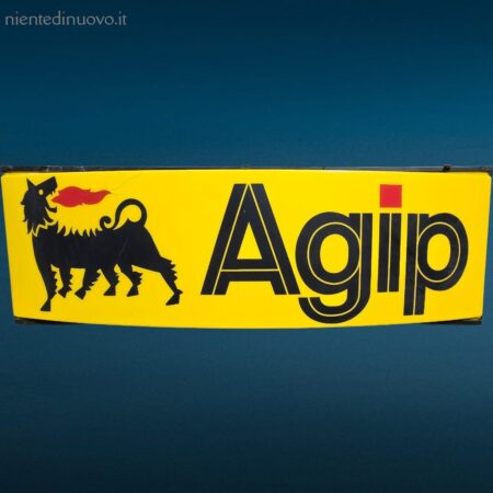 insegna originale AGIP vintage illuminabile per garage