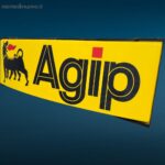 insegna originale AGIP vintage illuminabile per garage