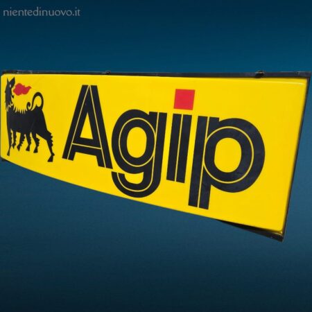 insegna originale AGIP vintage illuminabile per garage