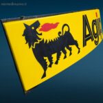 insegna originale AGIP vintage illuminabile per garage